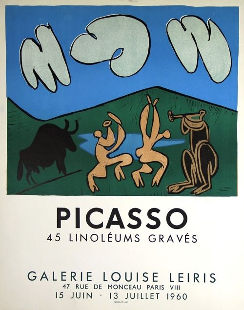 Lithograph Picasso - 45  Linoleums Gravés  Galerie Louise Leiris