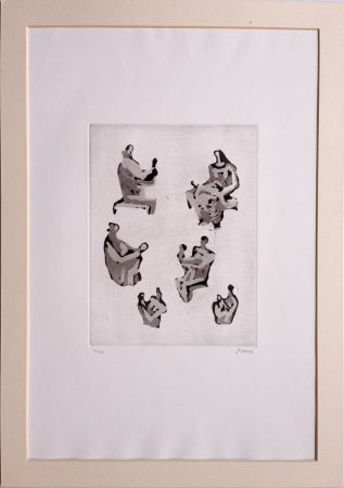 Aquatint Moore - 6 mother and child studies