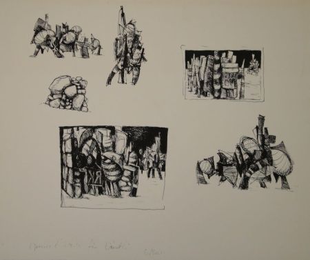 Lithograph Moser - 6 Skulptur-Zeichnungen