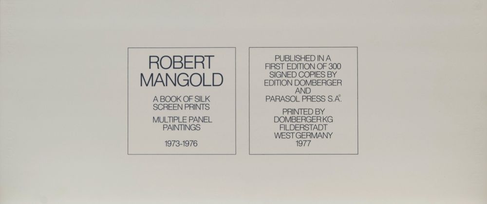 Screenprint Mangold - A book of silkscreen prints