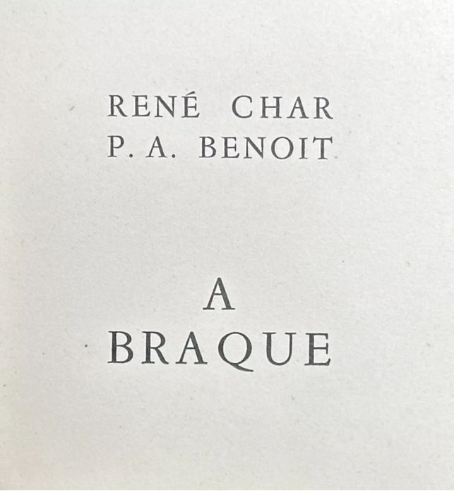 Illustrated Book Braque - A BRAQUE