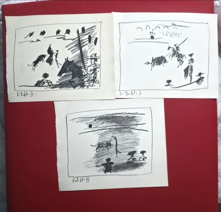 Lithograph Picasso - A Los Toros Avec Picasso- 3 plates