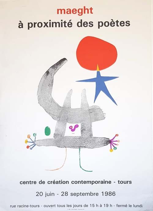 Lithograph Miró - A Proximité des Poetes