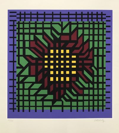 Screenprint Vasarely - Abstract Composition