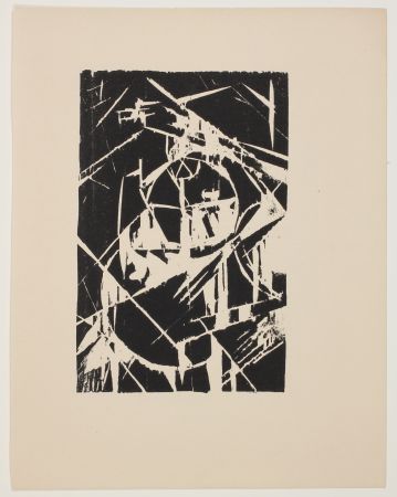 Woodcut Schwitters - Abstract Composition