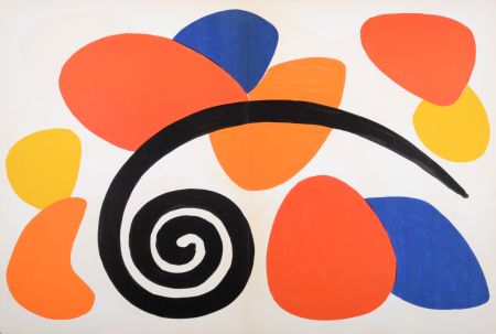 Lithograph Calder - Abstract composition (A), 1968