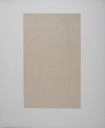 Lithograph Modigliani - Adam and Eve