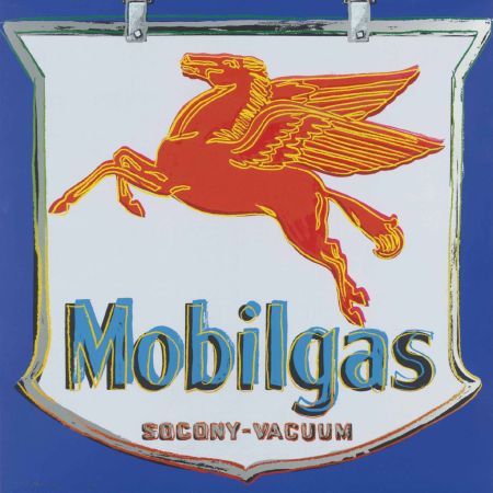 Screenprint Warhol - Ads : Mobilgas, 1985