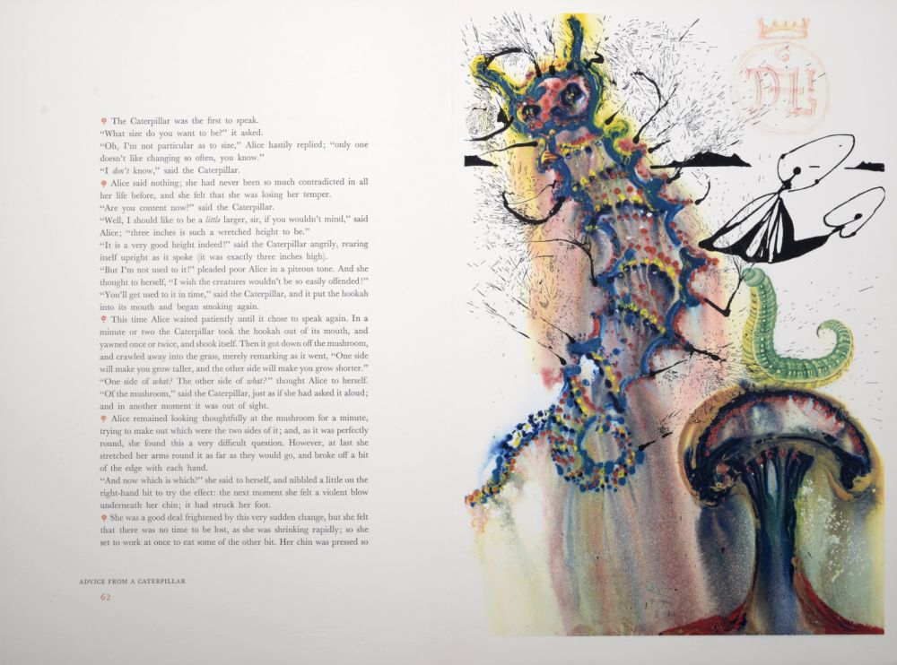 Rotogravure Dali - Advice from a caterpillar, Alice's Adventures in Wonderland,1969