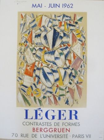 Poster Leger - Affiche exposition  contrastes de formes galerie Berggruen