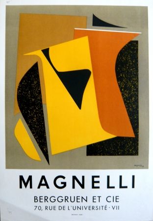 Lithograph Magnelli - Affiche exposition galerie Berggruen Mourlot