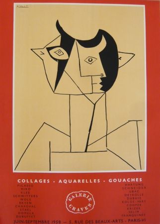 Poster Picasso - Affiche exposition galerie Graven