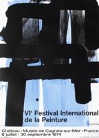 Screenprint Soulages - Affiche lithographie exposition cagnes/mer