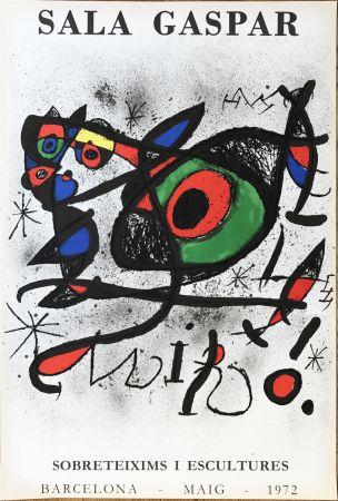 Lithograph Miró - Affiche pour l’ exposition “Sobreteixims i escultures”. Sala Gaspar, Barcelona.