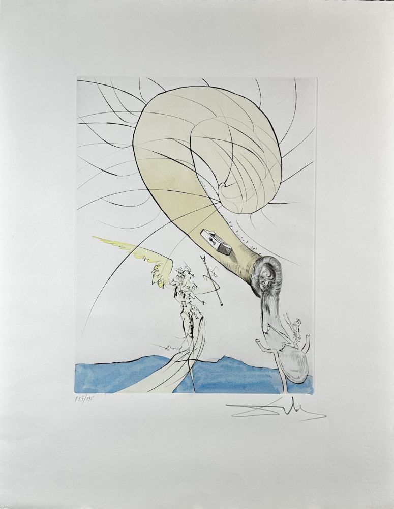 Etching Dali - After 50 Years of Surrealism Freud With Snail Head