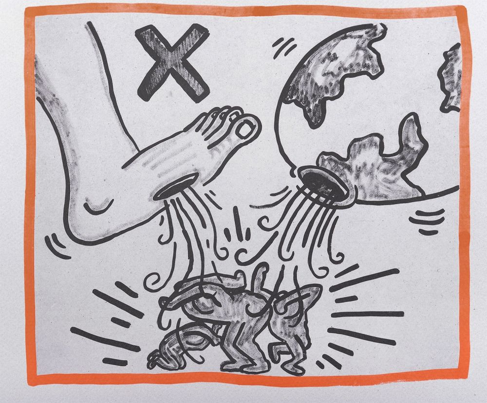 Lithograph Haring - Against all Odds, 1990