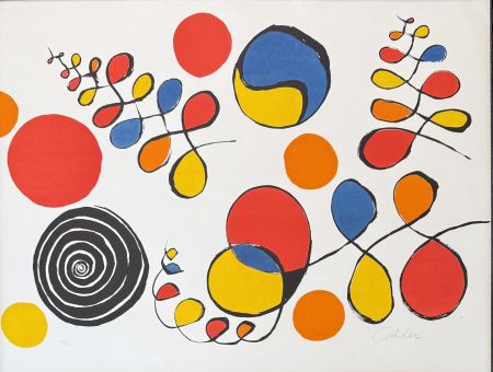 Lithograph Calder - Alexander Calder (1898-1976) -Floating Helix -Color lithograph on paper - 1976
