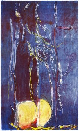 Woodcut Frankenthaler - All About Blue