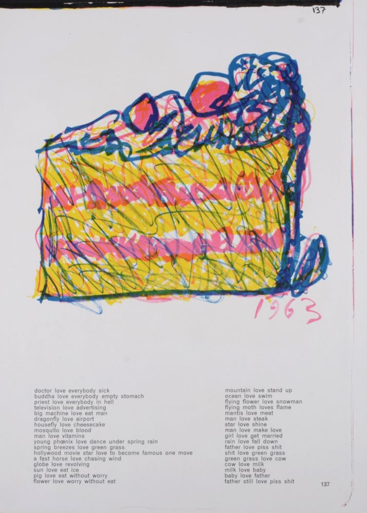 Lithograph Oldenburg - All Kinds of Love (Cake), 1964