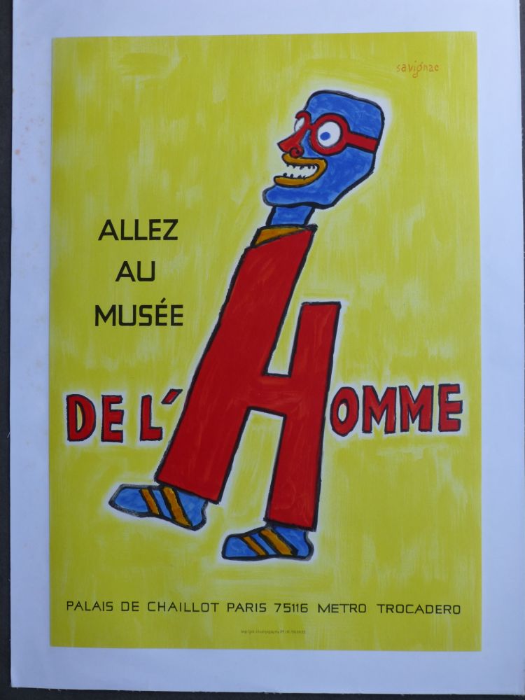 Poster Savignac - Allez au musée de l'homme 