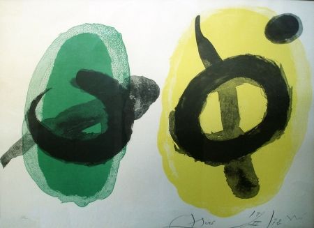 Lithograph Miró - Amarillo y verde (Jaune et vert)