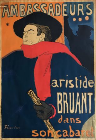 Lithograph Toulouse-Lautrec - Ambassadeurs - Aristide Bruant dans son cabaret (création 1892)