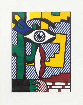 Woodcut Lichtenstein - American Indian Theme III