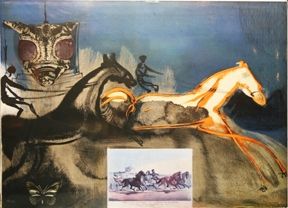 Lithograph Dali - American Trotting Horses No. 2 Inventory#: 	DALIS0000016