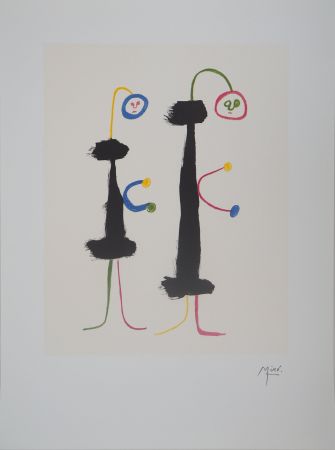 Lithograph Miró - Amoureux surréalistes