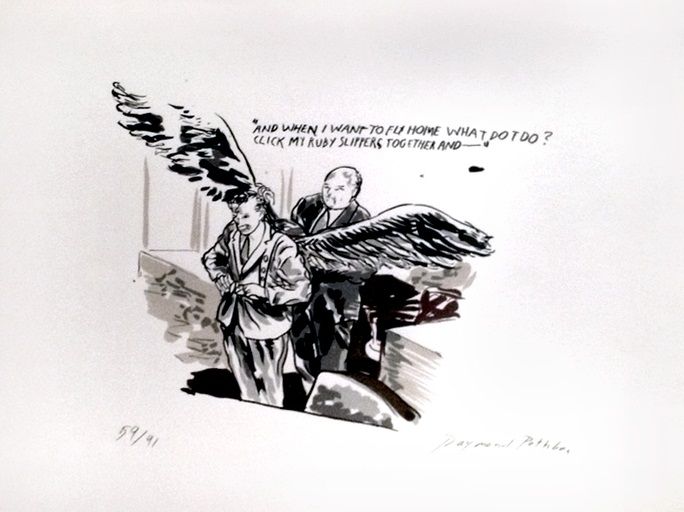 Screenprint Pettibon - And When I Want to Fly Home What Do I Do