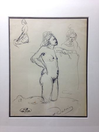 No Technical Derain - André Derain (1880-1954). Etude de nu. Encre sur papier signée.