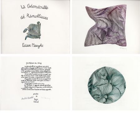Illustrated Book Bury - André MARTEL : LA GÉOMÉTRILLE DÉ RAMOLLISSES. Textures paralloïdes d'André Martel vec dé mollimages de Pol Bury (1975)