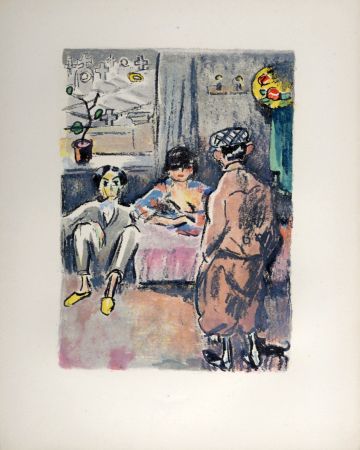 Lithograph Van Dongen - André Salmon et Mac Orlan, Rue Saint Vincent, 1949