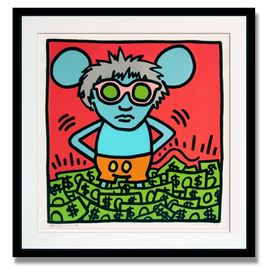 Screenprint Haring - Andy Mouse (A - Red)