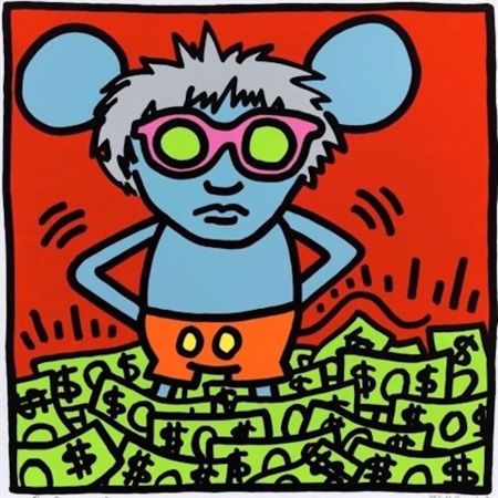 Screenprint Warhol -  Andy Mouse (Dollar Bills)