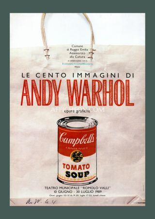 Lithograph Warhol - Andy Warhol: 'Campbell's Soup Can on a Shopping Bag' 1989 Offset-lithograph