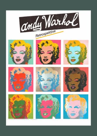 Lithograph Warhol - Andy Warhol: 'Marilyn (Retrospective)' 1989 Offset-lithograph