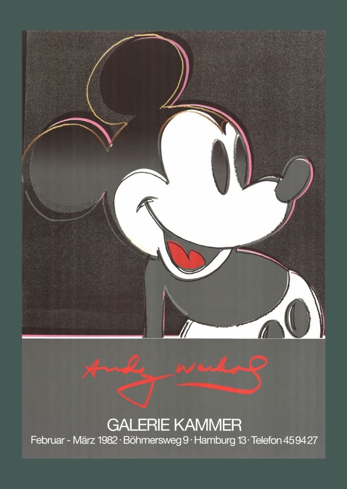 Lithograph Warhol - Andy Warhol: 'Mickey' 1982 Offset-lithograph