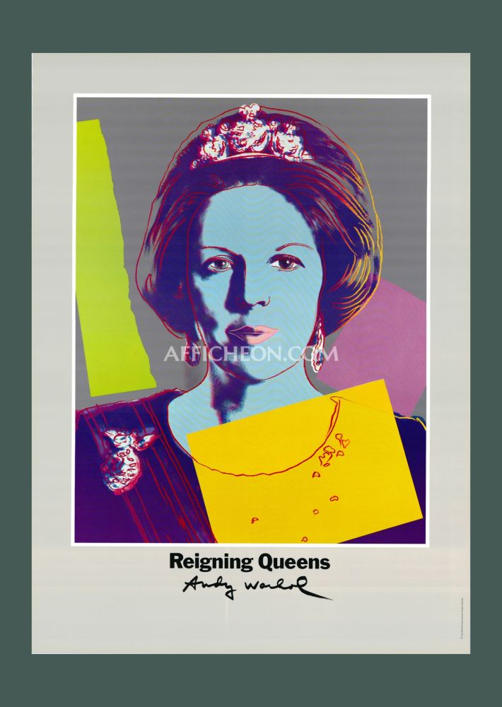 Lithograph Warhol - Andy Warhol: 'Reigning Queens (Beatrix)' 1986 Offset-lithograph