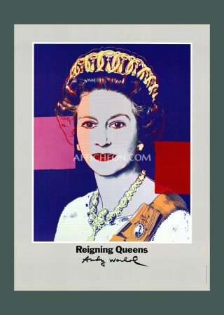 Lithograph Warhol - Andy Warhol: 'Reigning Queens (Elizabeth II)' 1986 Offset-lithograph