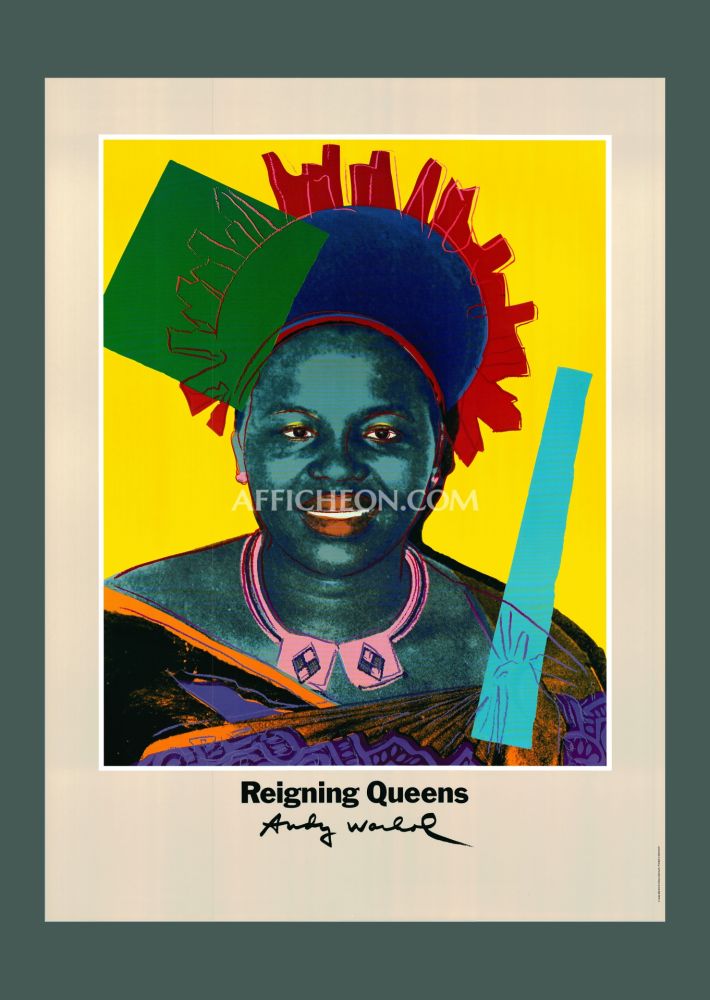 Lithograph Warhol - Andy Warhol: 'Reigning Queens (Ntombi)' 1986 Offset-lithograph