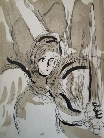 Lithograph Chagall - Ange à l'épée