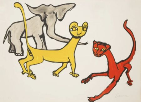 Lithograph Calder - Animals