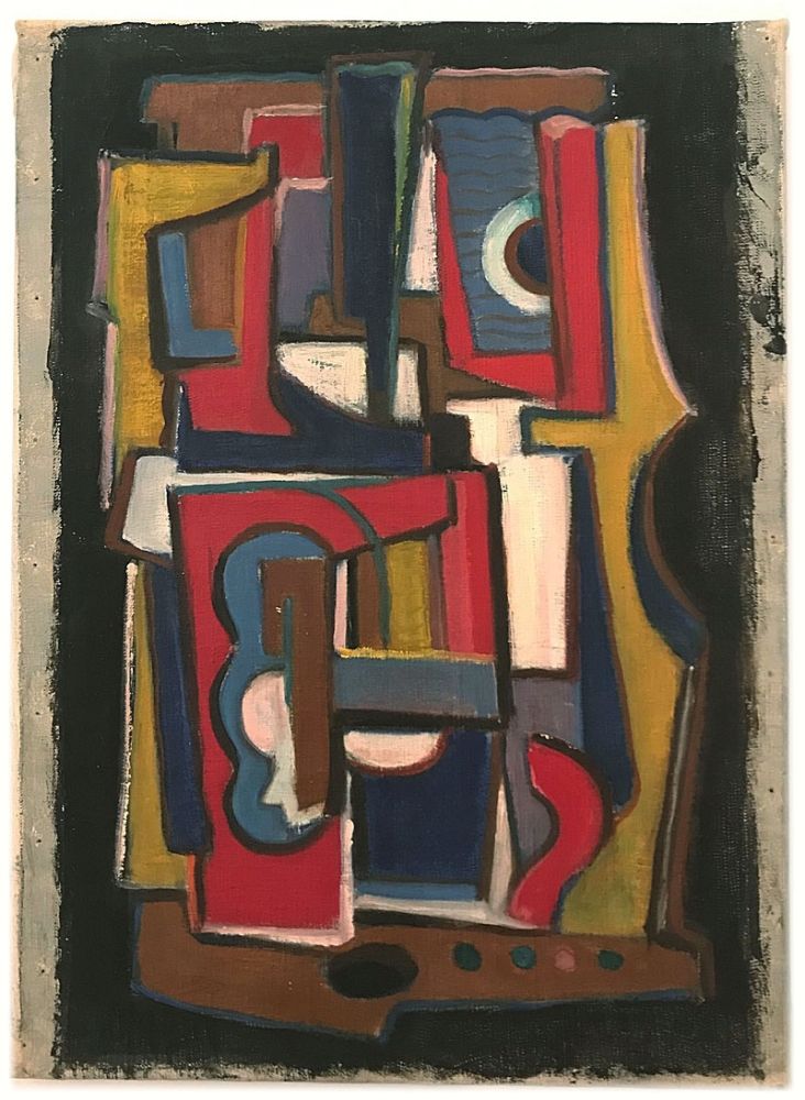 No Technical Anonyme - Anonyme, dans le goût de Fernand LEGER.  Composition cubiste (1955)