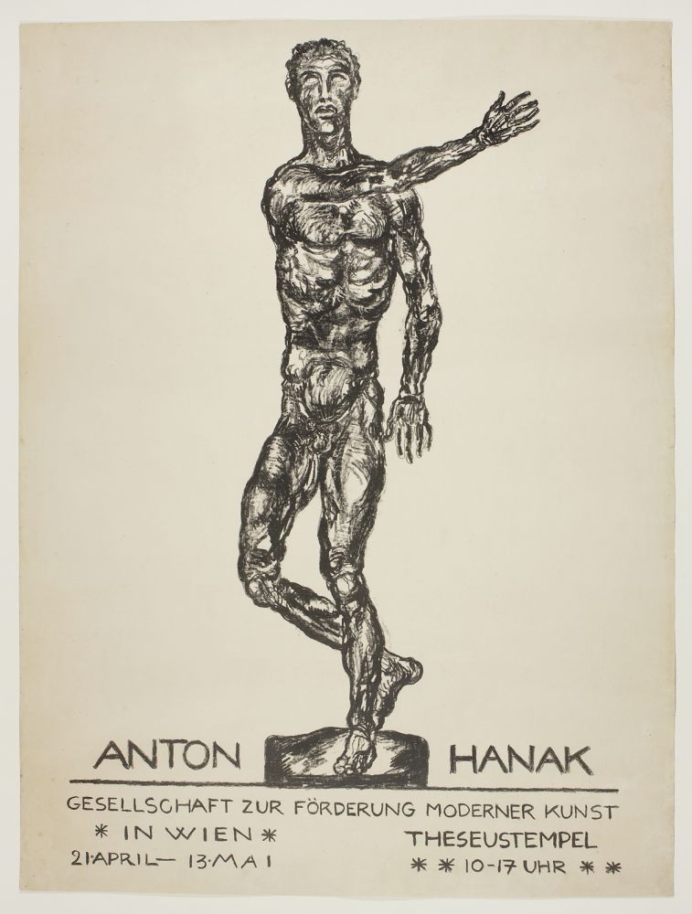 Lithograph Hanak - Anton Hanak (Der brennende Mensch - The burning man)