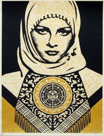 Screenprint Fairey - Arab Woman (Gold)