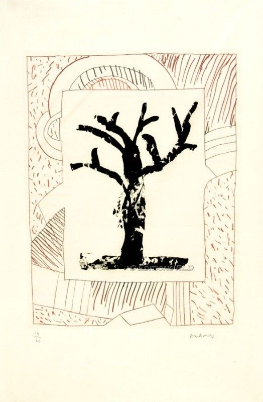 Etching And Aquatint Alechinsky - ARBRE CENTRAL, AU ROUGE