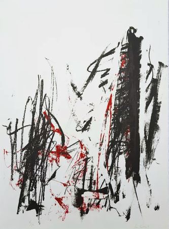 Lithograph Mitchell - Arbres (Black and Red)