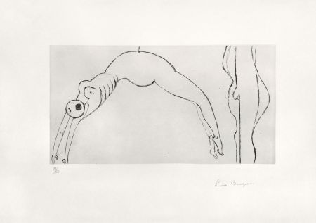 Etching Bourgeois - Arched figure
