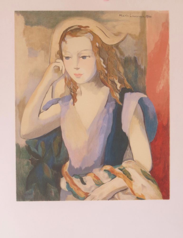 Lithograph Laurencin - Arlequin